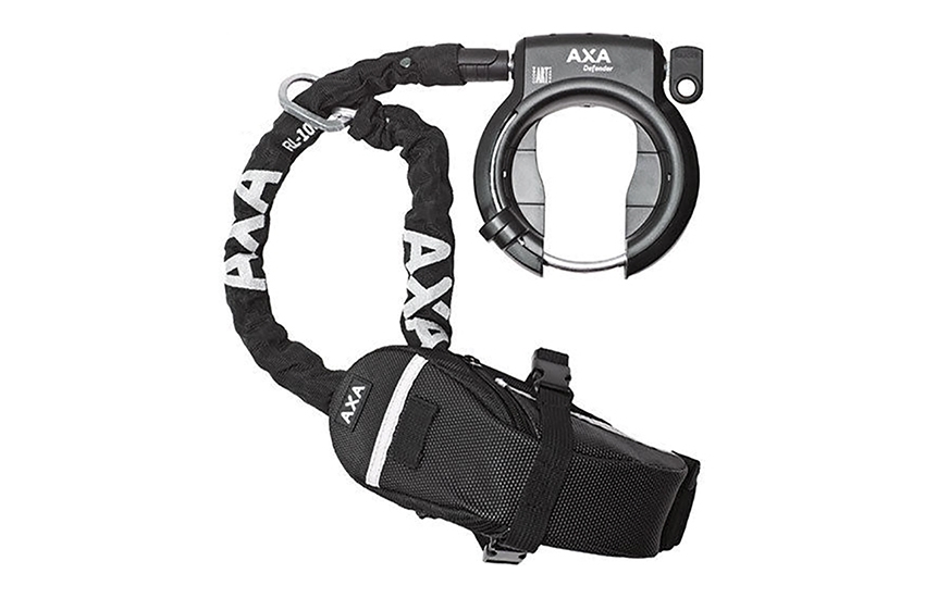 AXA Set Defender Rahmenschloss + RLC 100 Kette + Tasch