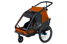 CUBE Kinder Fahrradanhänger Double CMPT X Actionteam (grey´n´orange)