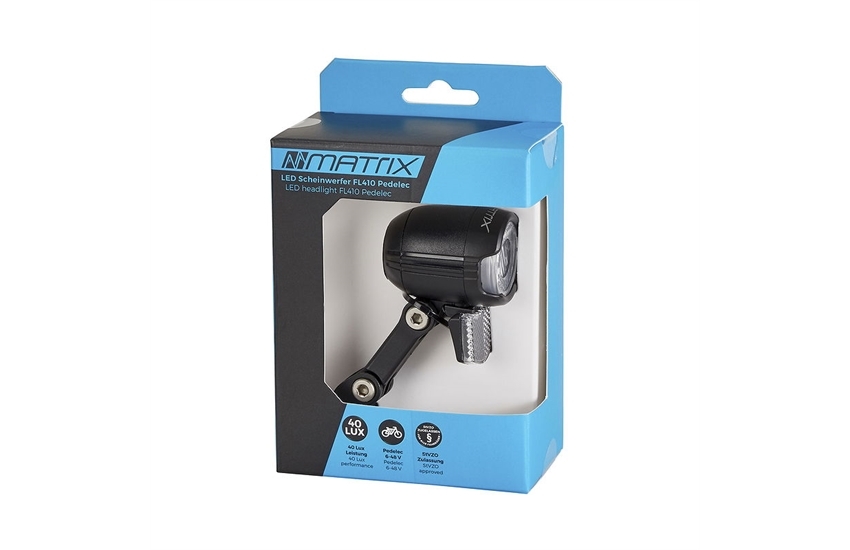 Matrix E-Bike LED Scheinwerfer Shiny E-Bike 40 LUX FL410