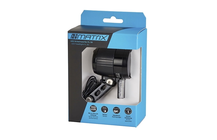 Matrix LED Scheinwerfer 100 LUX FL30 inkl. Aluminium Halt