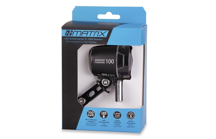 Matrix E-Bike LED Scheinwerfer 100 LUX